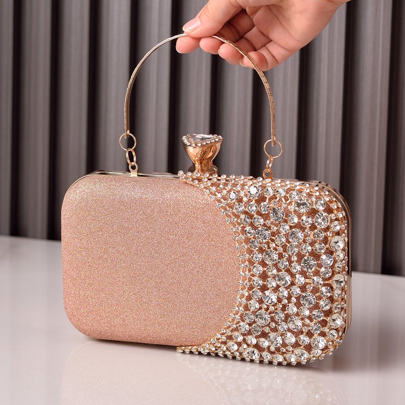 front of Crystal Shoe Clutch Rose God