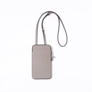 front of Epsom Leather Phone Crossbody Bag Grey