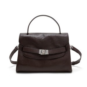 front of Vegetable Tanned Leather Kelly Bag Brown