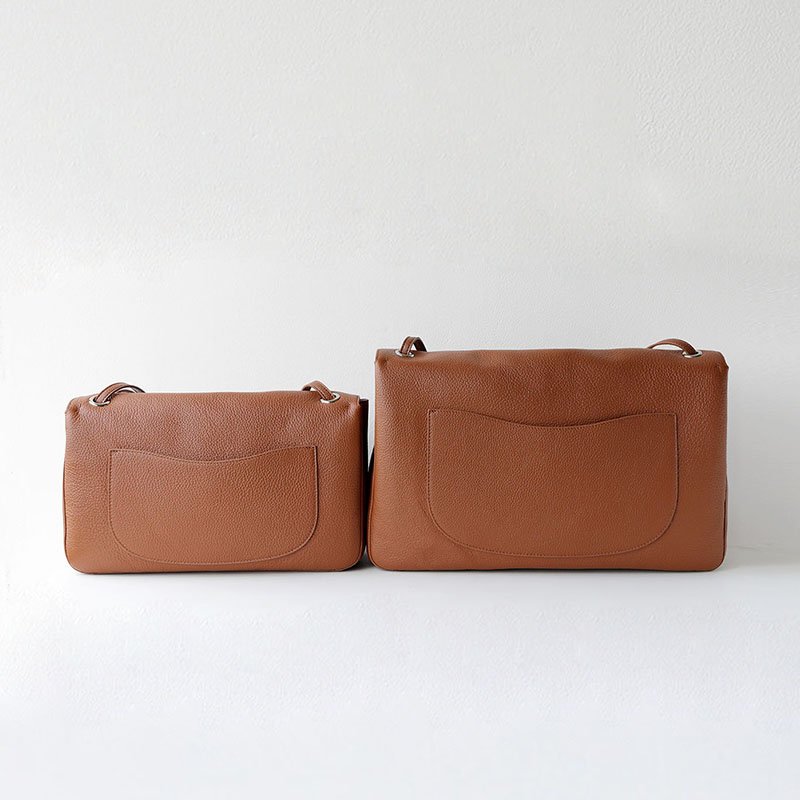 brown of Slouchy Pebbled Leather Maxi Flap shoulder bag&Medium Flap Shoulder Bag Brown