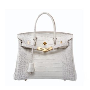 front of Designer Inspiration Crocodile Embossed Small Handbag Grey